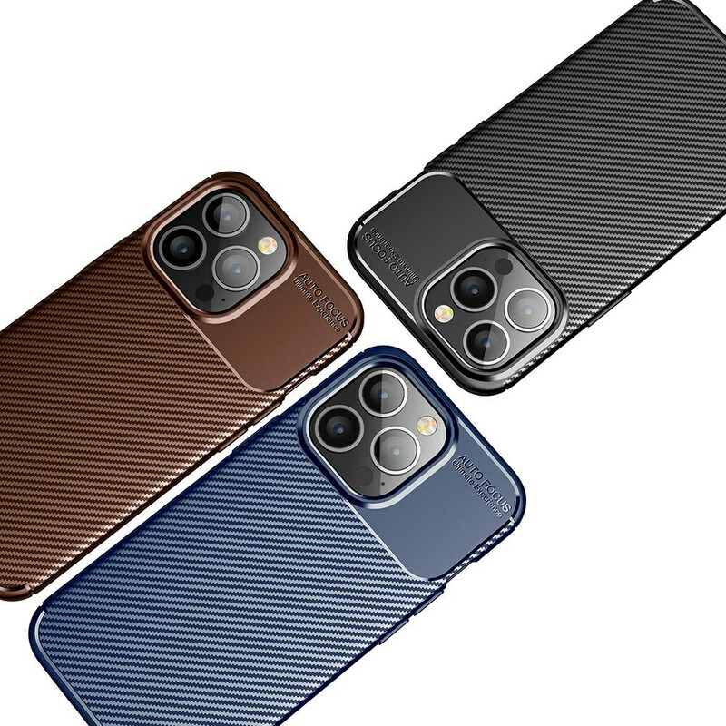 Case iPhone 13 Pro Flexible Texture Carbon Fiber