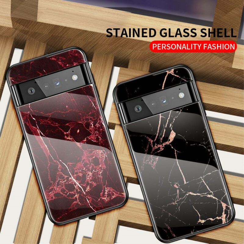 Google Pixel 6 Pro Marble Tempered Glass Case