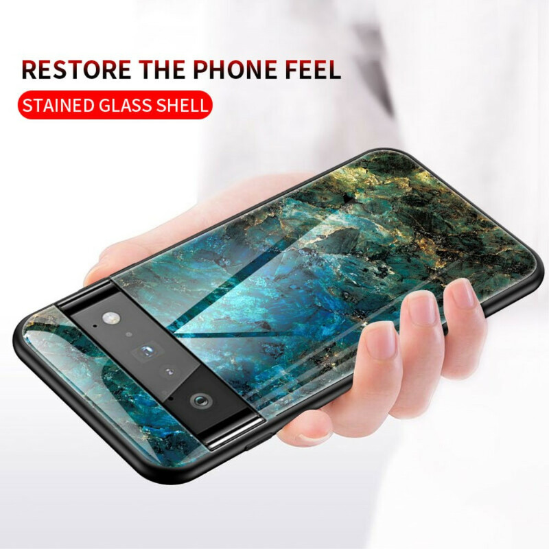 Google Pixel 6 Pro Marble Tempered Glass Case