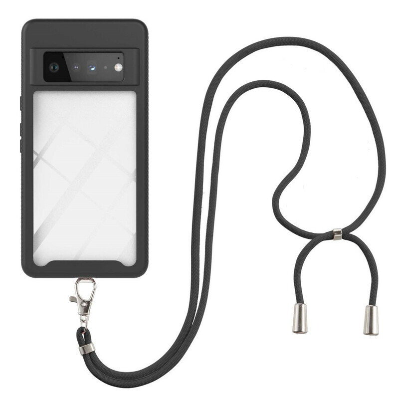 Google Pixel 6 Pro Hybrid Case with Cord and Colored Border