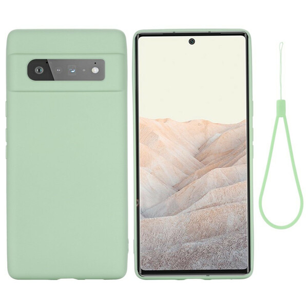 Google Pixel 6 Pro Liquid Silicone Case With Strap