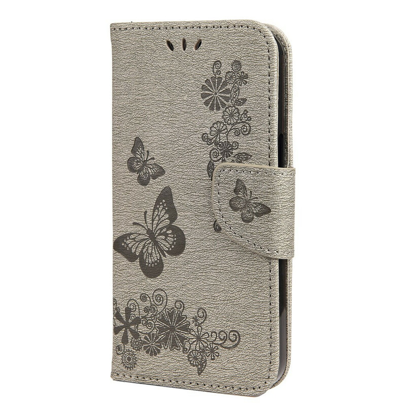 Case for iPhone 13 Pro Splendid Butterflies with Lanyard