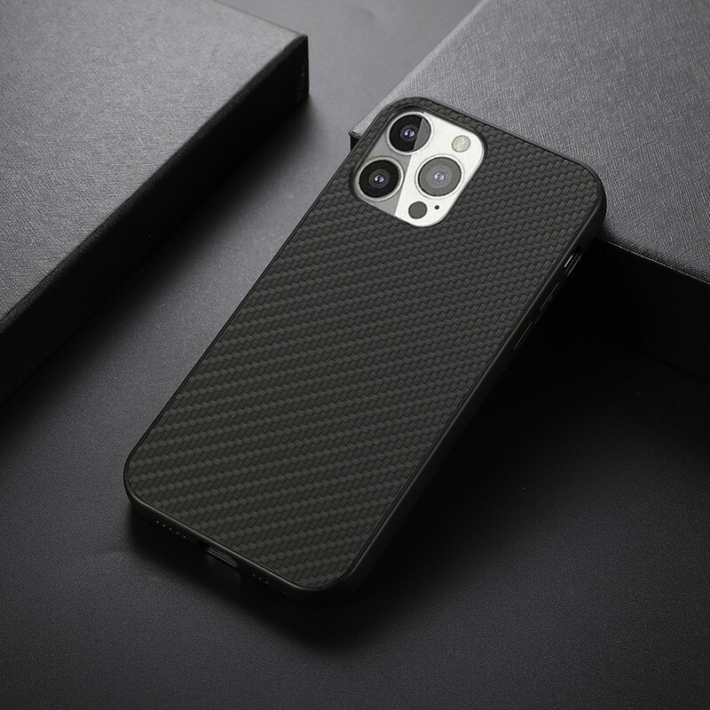 Leather effect iPhone 13 Pro case with Carbon Fiber texture