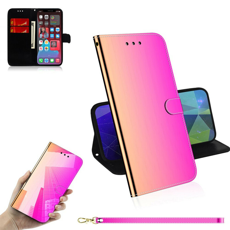 Cover iPhone 13 Pro Simili Cuir Couverture Miroir