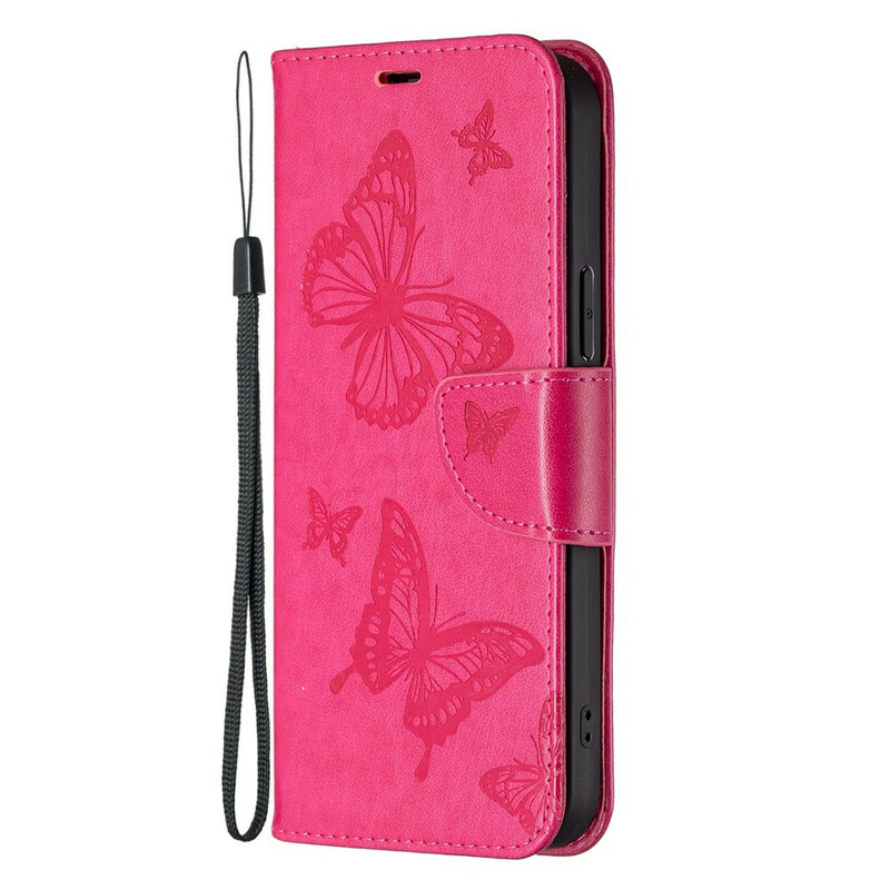 Case for iPhone 13 Pro Butterfly Printed Lanyard