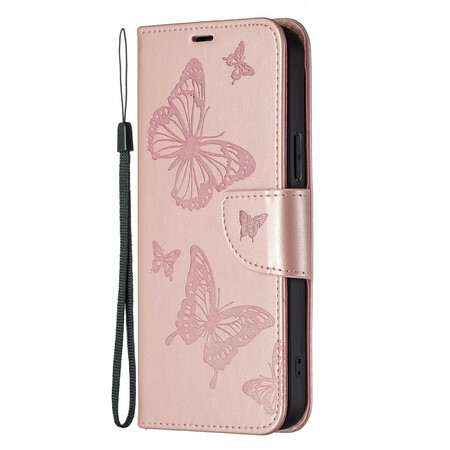 Case for iPhone 13 Pro Butterfly Printed Lanyard