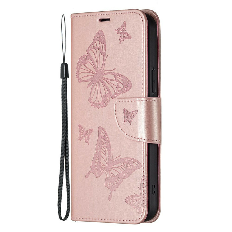 Case for iPhone 13 Pro Butterfly Printed Lanyard