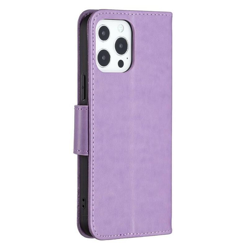 Case for iPhone 13 Pro Butterfly Printed Lanyard