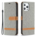 iPhone 13 Pro Case Fabric and Leather Effect with Strap