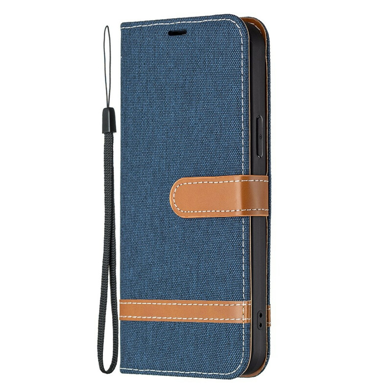 iPhone 13 Pro Case Fabric and Leather Effect with Strap