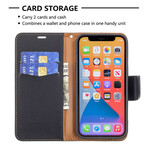 Case for iPhone 13 Pro Leather Effect Lychee Colored with Strap