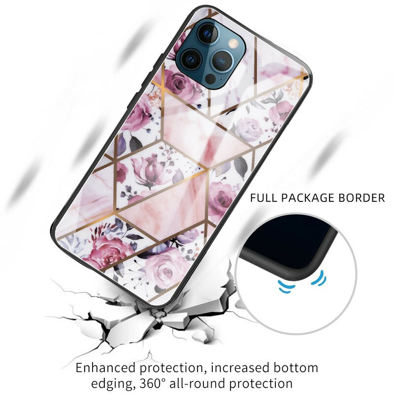 Case iPhone 13 Pro Max Tempered Glass Geometry Marble