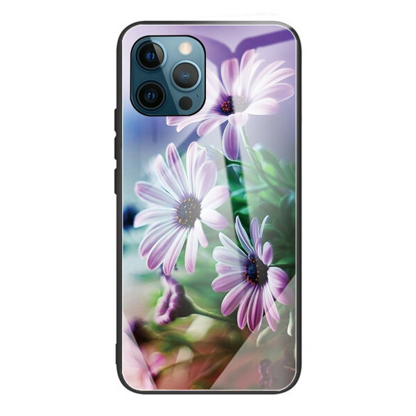 Case iPhone 13 Pro Max Tempered Glass Realistic Flowers