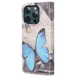 Cover iPhone 13 Pro Max Papillon Bleu