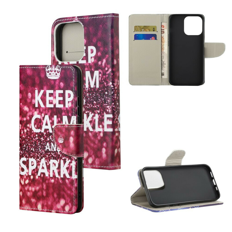 Cover iPhone 13 Pro Max Keep Calm and Sparkle
