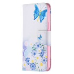 Case iPhone 13 Pro Max Butterflies and Flowers Painted