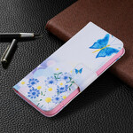 Case iPhone 13 Pro Max Butterflies and Flowers Painted