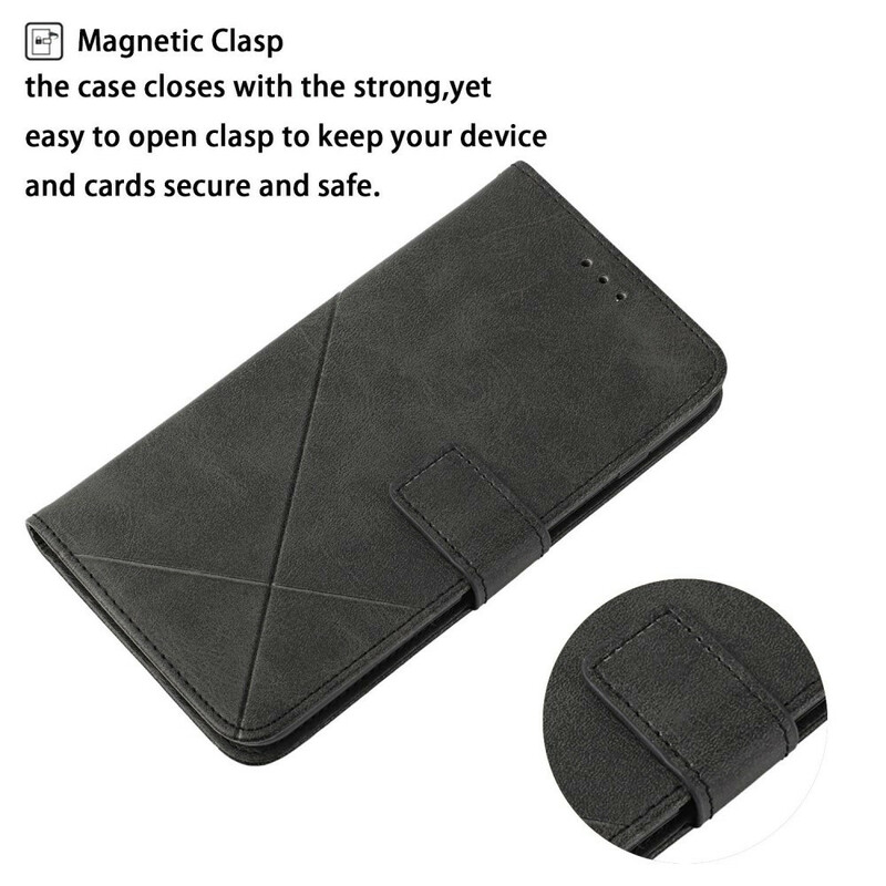 iPhone 13 Pro Geometric Leather Strap Case