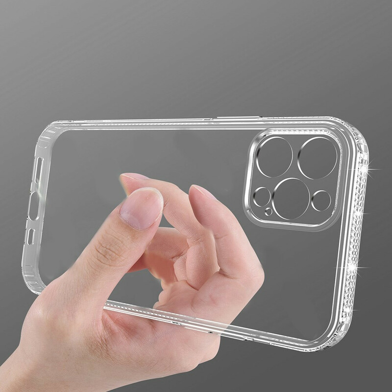 Coque iPhone 13 Pro Transparente Rebords Diamants - Dealy