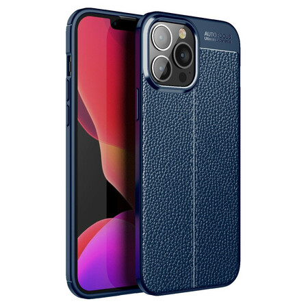 Case iPhone 13 Pro Max Leather Effect Lychee Double Line