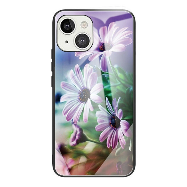 Case iPhone 13 Tempered Glass Realistic Flowers