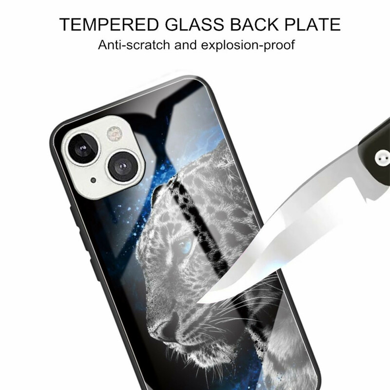 Case iPhone 13 Tempered Glass Face of Feline