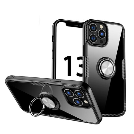 Case iPhone 13 Pro Max Carbon Fiber Metal Ring