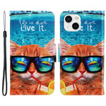 iPhone 13 Cat Live It case with strap