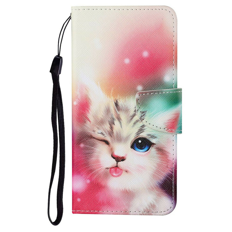 Case for iPhone 13 Cat Stories with Lanyard