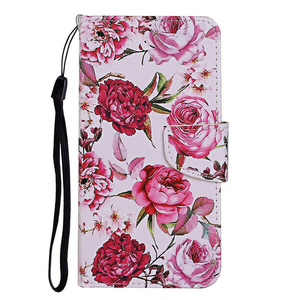 Case for iPhone 13 Magistral Flowers with Lanyard