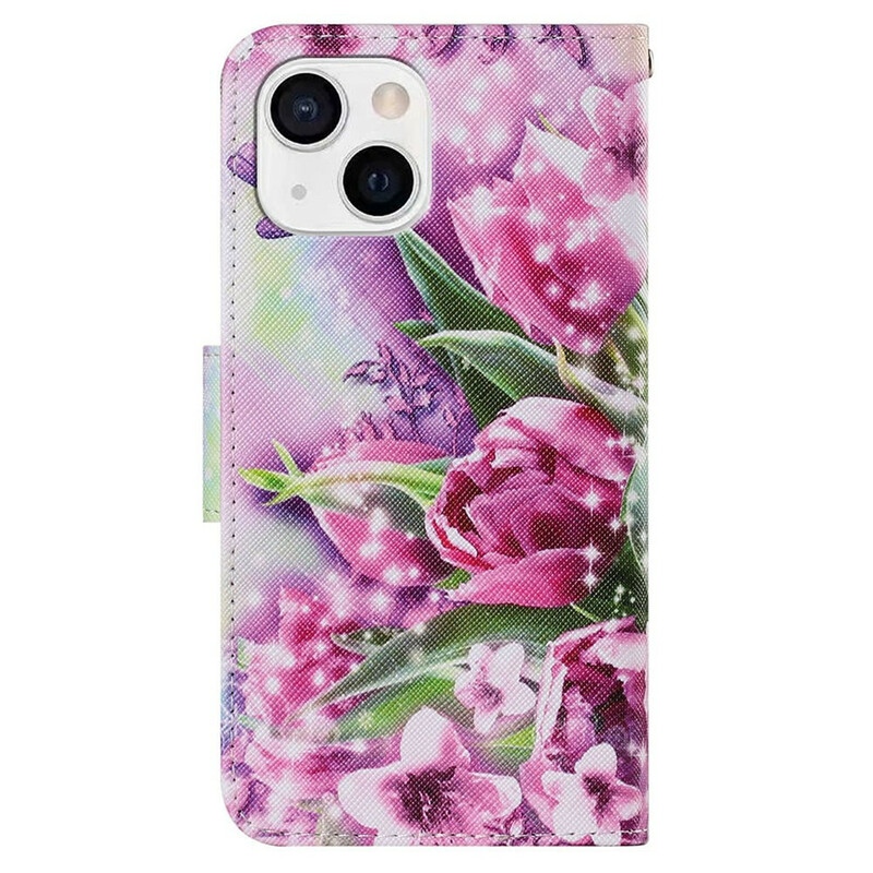 Case iPhone 13 Butterflies and Tulips