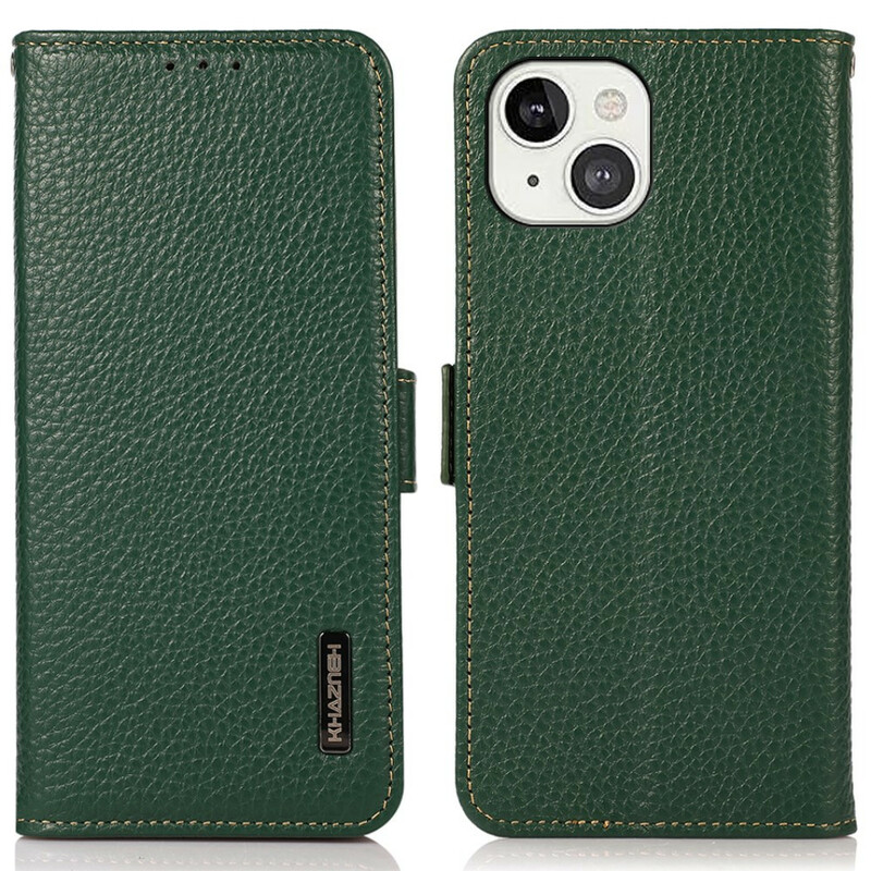 Case iPhone 13 Genuine Leather Lychee KHAZNEH