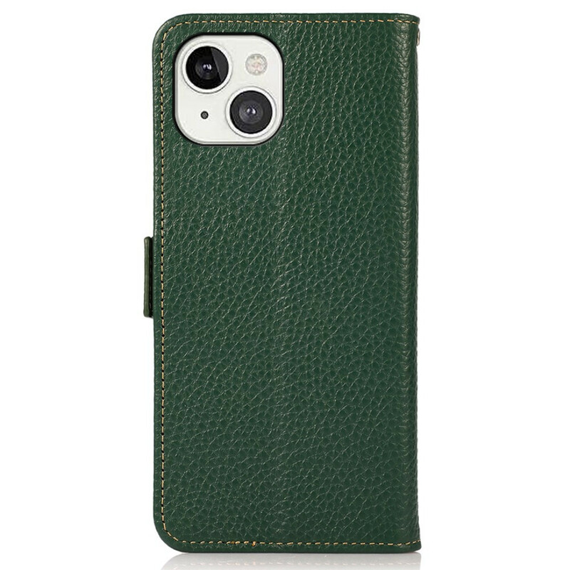 Case iPhone 13 Genuine Leather Lychee KHAZNEH