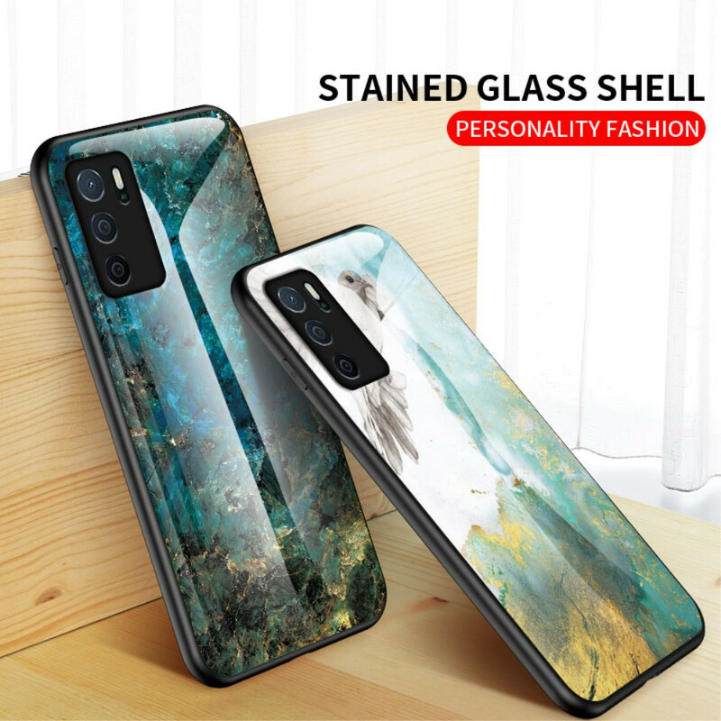 Oppo A16 / A16s Marble Colors Tempered Glass Case