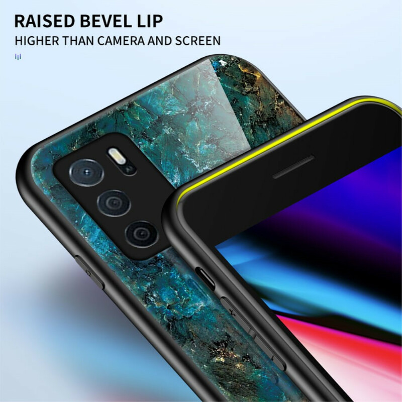 Oppo A16 / A16s Marble Colors Tempered Glass Case