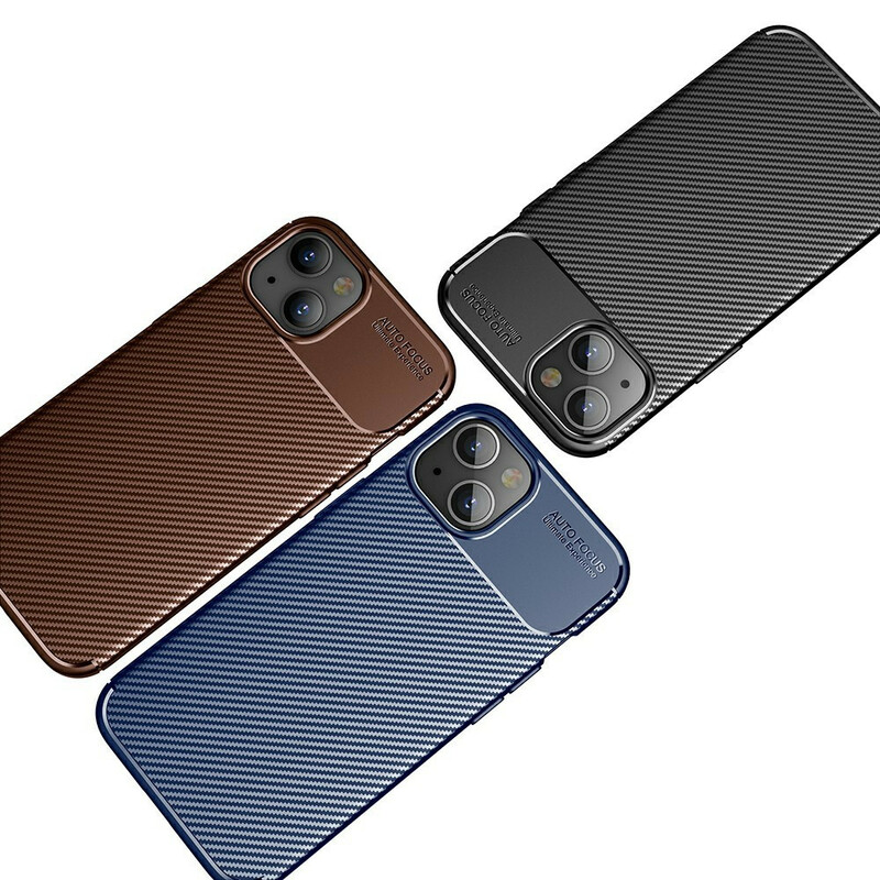 Case iPhone 13 Flexible Texture Carbon Fiber