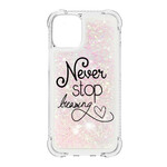 Case iPhone 13 Never Stop Dreaming Paillettes