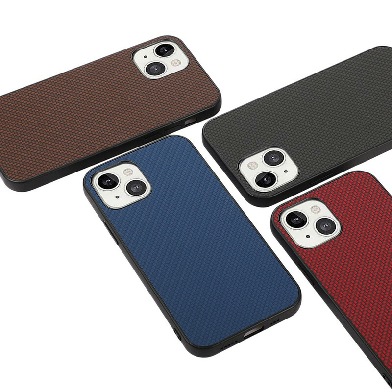 Leather effect iPhone 13 case with Carbon Fiber texture