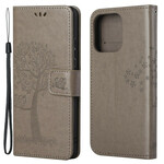 Case for iPhone 13 Tree and Owls with Lanyard