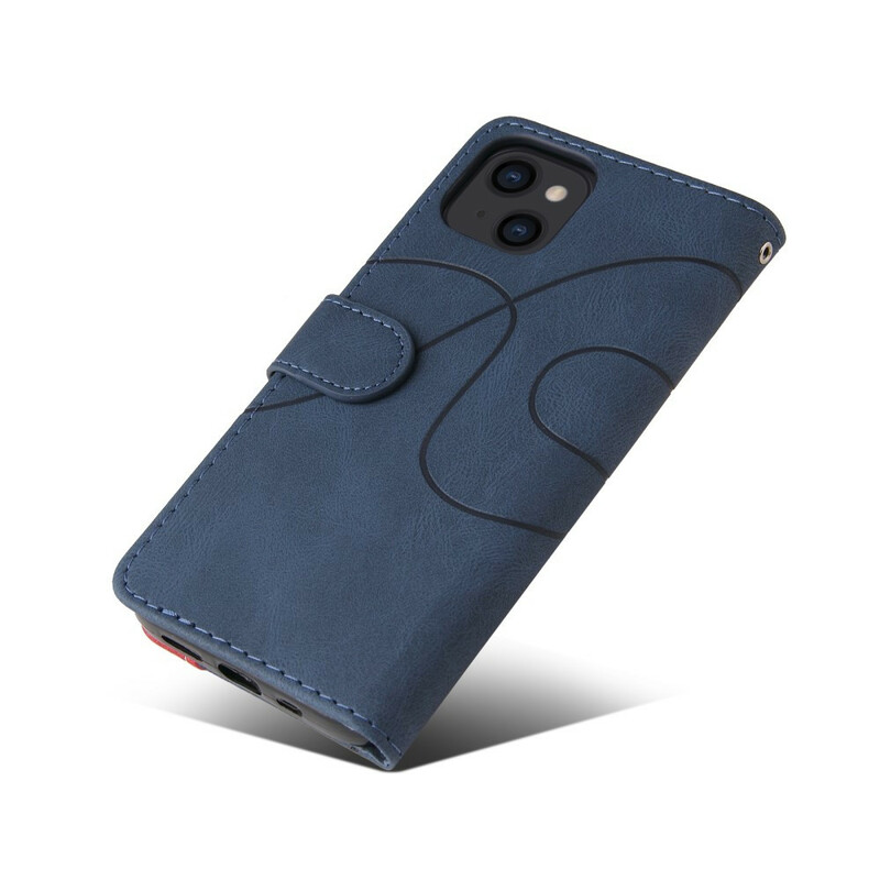 Cover iPhone 13 Simili Cuir Bicolor Signature