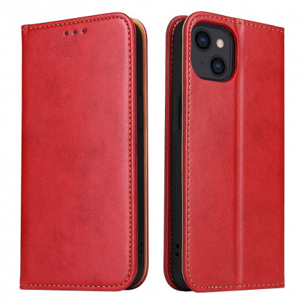 Flip Cover iPhone 13 Texture Cuir