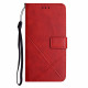 Leather Case for iPhone 13 Geometric Style with Lanyard