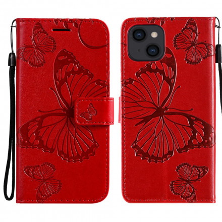 Giant Butterflies iPhone 13 Lanyard Case