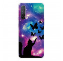 Cover OnePlus Nord CE 5G Cat and Butterflies In Space