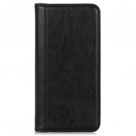 Flip Cover Motorola Edge 20 Lite Version Cuir Lychee Fendu