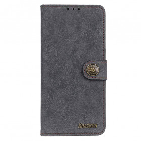 Cover Motorola Edge 20 Lite Cuir Fendu Rétro KHAZNEH