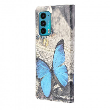Cover Motorola Edge 20 Papillon Bleu