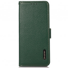 Cover Motorola Edge 20 Vrai Cuir Lychee KHAZNEH RFID