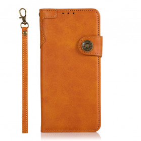 Cover Motorola G60s Simili Cuir Bouton KHAZNEH