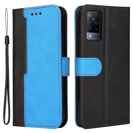 Cover Vivo V21 5G Simili Cuir Bicolor Coloré